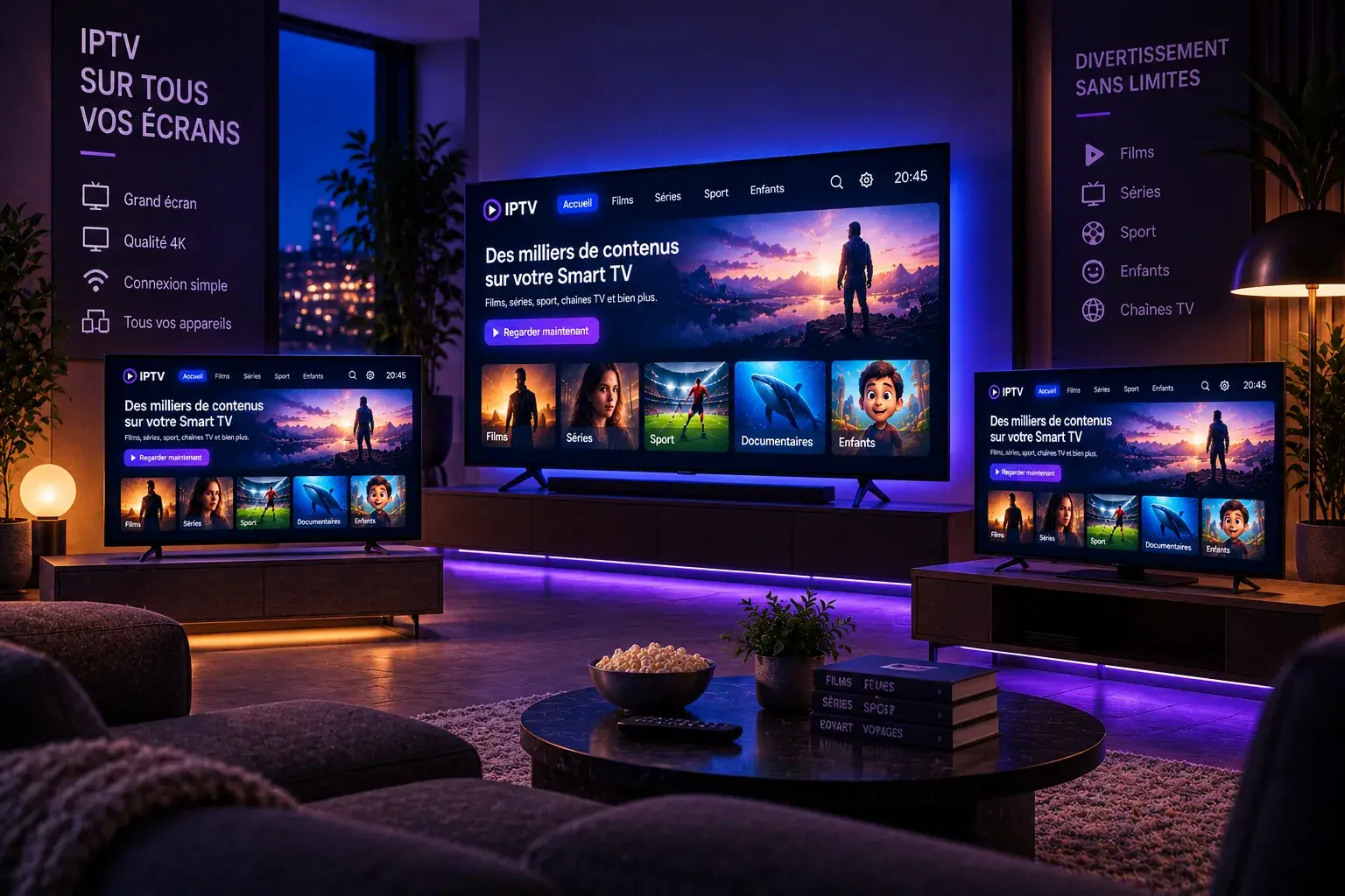 Différents téléviseurs compatibles IPTV sur Smart TV