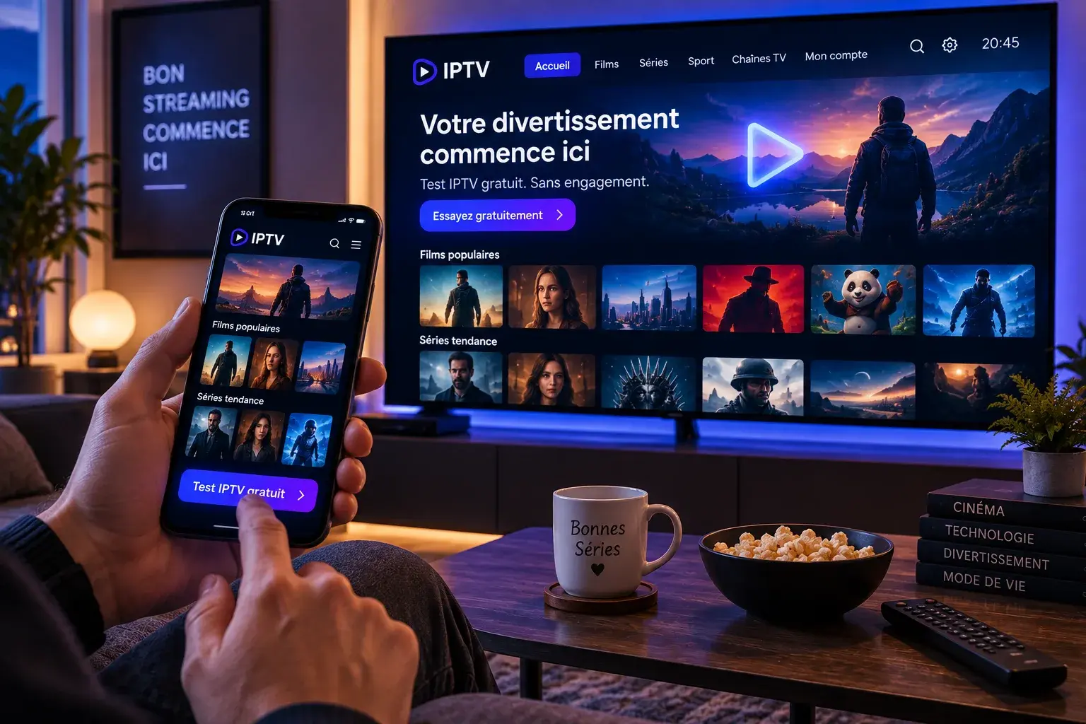 Configuration d'un test IPTV gratuit sur smartphone et téléviseur